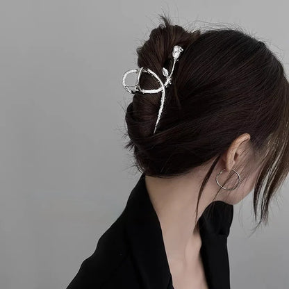 2025 New Vintage Ribbon Bow Hair Claws Exquisite Metal Hair Clip Clasp Hairpins For Women Hair Accessories Barrettes Shark Clips