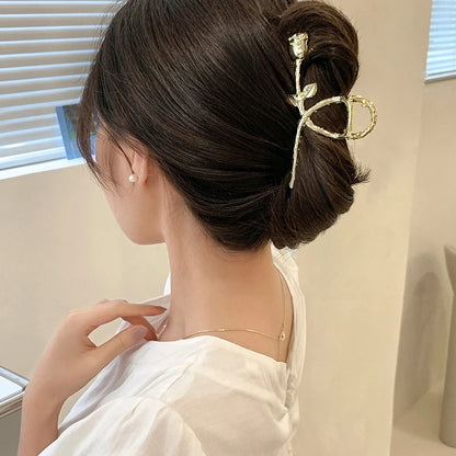 2025 New Vintage Ribbon Bow Hair Claws Exquisite Metal Hair Clip Clasp Hairpins For Women Hair Accessories Barrettes Shark Clips