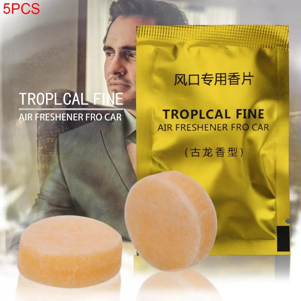 5Pcs Car Air Fresheners Refills Car Air Vent Clip Flavor Replacement Set Solid Fragrance Scent Air Freshener Refill Tablets