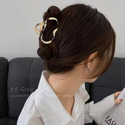 2025 New Vintage Ribbon Bow Hair Claws Exquisite Metal Hair Clip Clasp Hairpins For Women Hair Accessories Barrettes Shark Clips