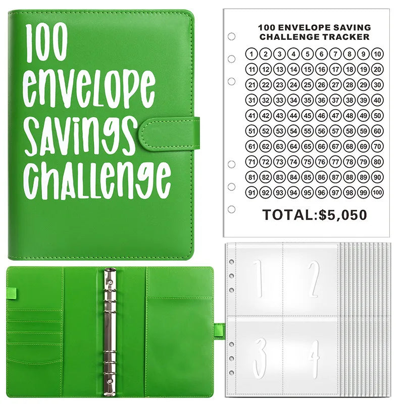 100 Envelope Challenge Binder Save Savings Challenges Loose-Leaf Binder Budget Binder With Cash Envelopes Money Organizer System
