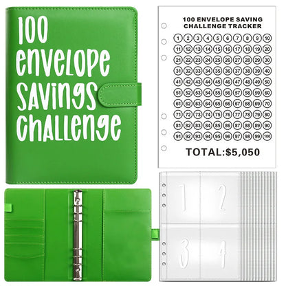 100 Envelope Challenge Binder Save Savings Challenges Loose-Leaf Binder Budget Binder With Cash Envelopes Money Organizer System
