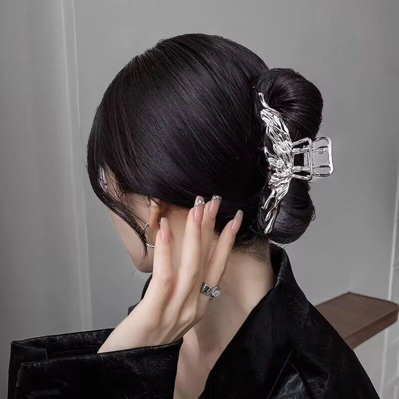 2025 New Vintage Ribbon Bow Hair Claws Exquisite Metal Hair Clip Clasp Hairpins For Women Hair Accessories Barrettes Shark Clips