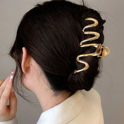 2025 New Vintage Ribbon Bow Hair Claws Exquisite Metal Hair Clip Clasp Hairpins For Women Hair Accessories Barrettes Shark Clips
