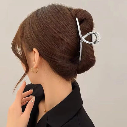 2025 New Vintage Ribbon Bow Hair Claws Exquisite Metal Hair Clip Clasp Hairpins For Women Hair Accessories Barrettes Shark Clips