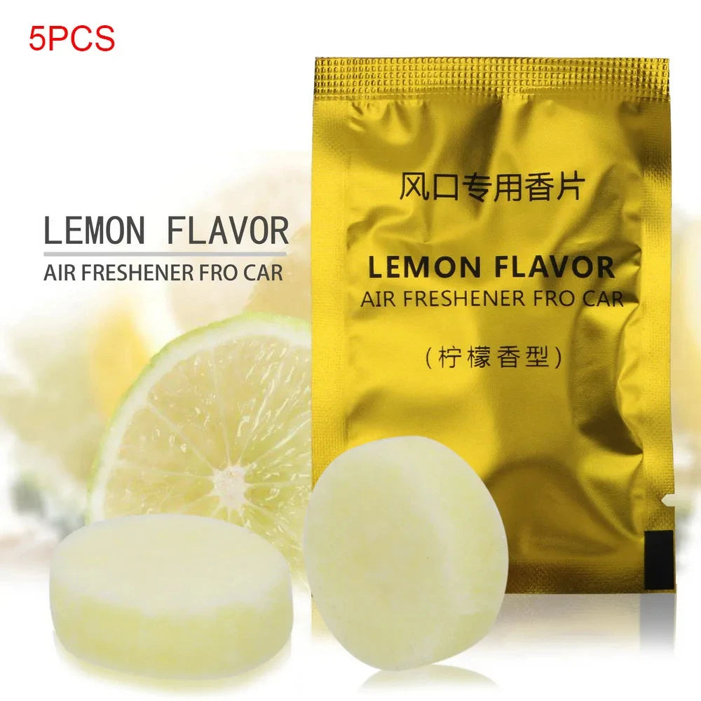 5Pcs Car Air Fresheners Refills Car Air Vent Clip Flavor Replacement Set Solid Fragrance Scent Air Freshener Refill Tablets