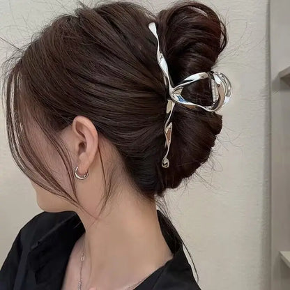 2025 New Vintage Ribbon Bow Hair Claws Exquisite Metal Hair Clip Clasp Hairpins For Women Hair Accessories Barrettes Shark Clips