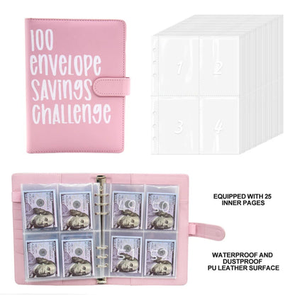 100 Envelope Challenge Binder Save Savings Challenges Loose-Leaf Binder Budget Binder With Cash Envelopes Money Organizer System