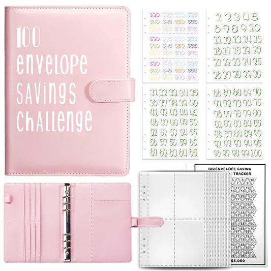 100 Envelope Challenge Binder Save Savings Challenges Loose-Leaf Binder Budget Binder With Cash Envelopes Money Organizer System