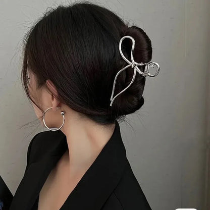 2025 New Vintage Ribbon Bow Hair Claws Exquisite Metal Hair Clip Clasp Hairpins For Women Hair Accessories Barrettes Shark Clips